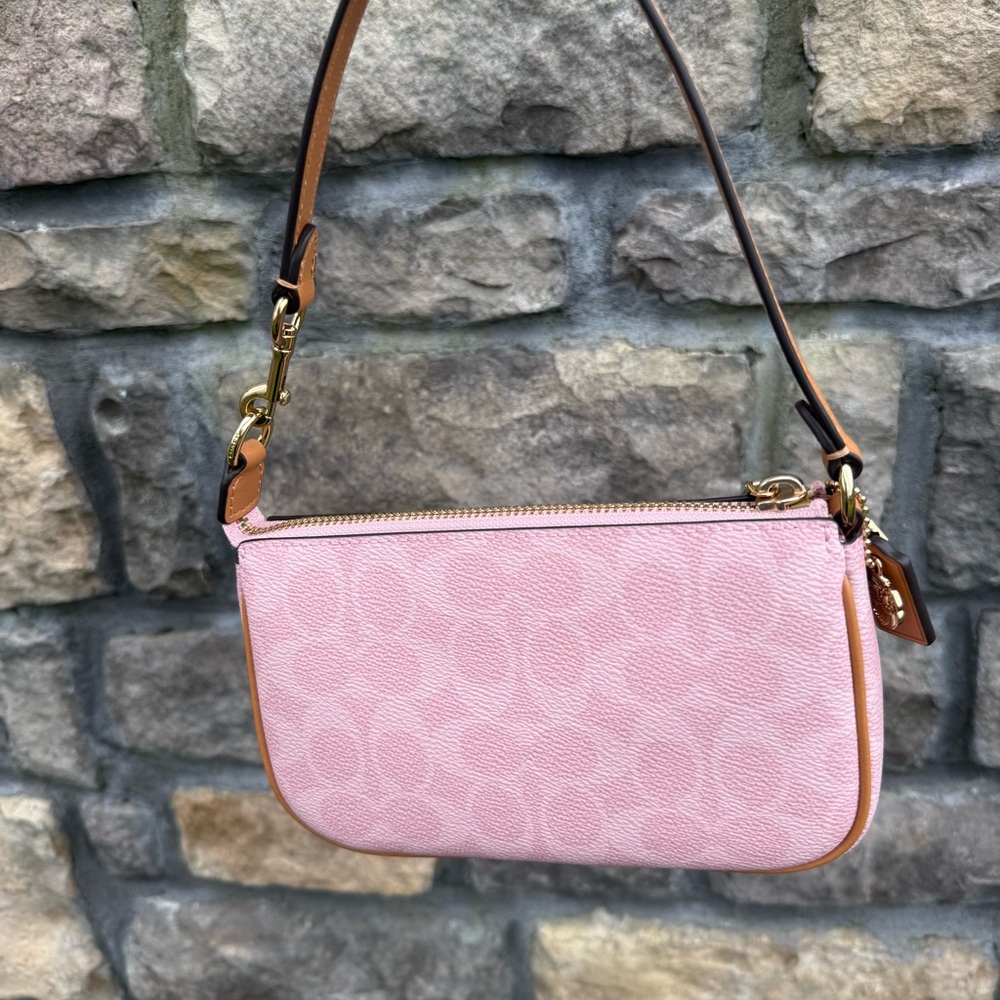 Coach Nolita 19 Wristlet Bag Signature Canvas Powder Pink CW426 NWT - Picture 9 of 10